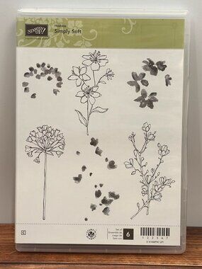 STAMPIN' UP! 122567 SIMPLY SOFT CLEAR MOUNTED RUBBER STAMP SET FLOWER SILHOUETTE